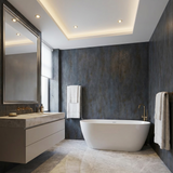 Textured dark stone PVC panels for shower surround