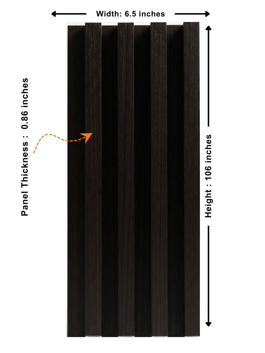 Walnut Ink Metallic WPC Fluted 3D Wall Panels |  42.9 sq. ft./Box