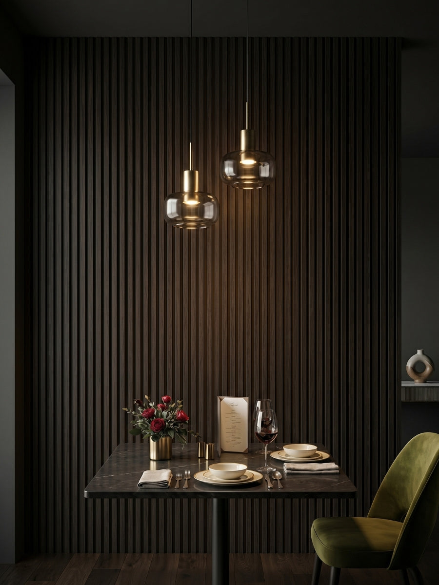 Walnut Ink Metallic WPC Fluted 3D Wall Panels |  42.9 sq. ft./Box