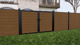 Walnut Composite fence with Double gate