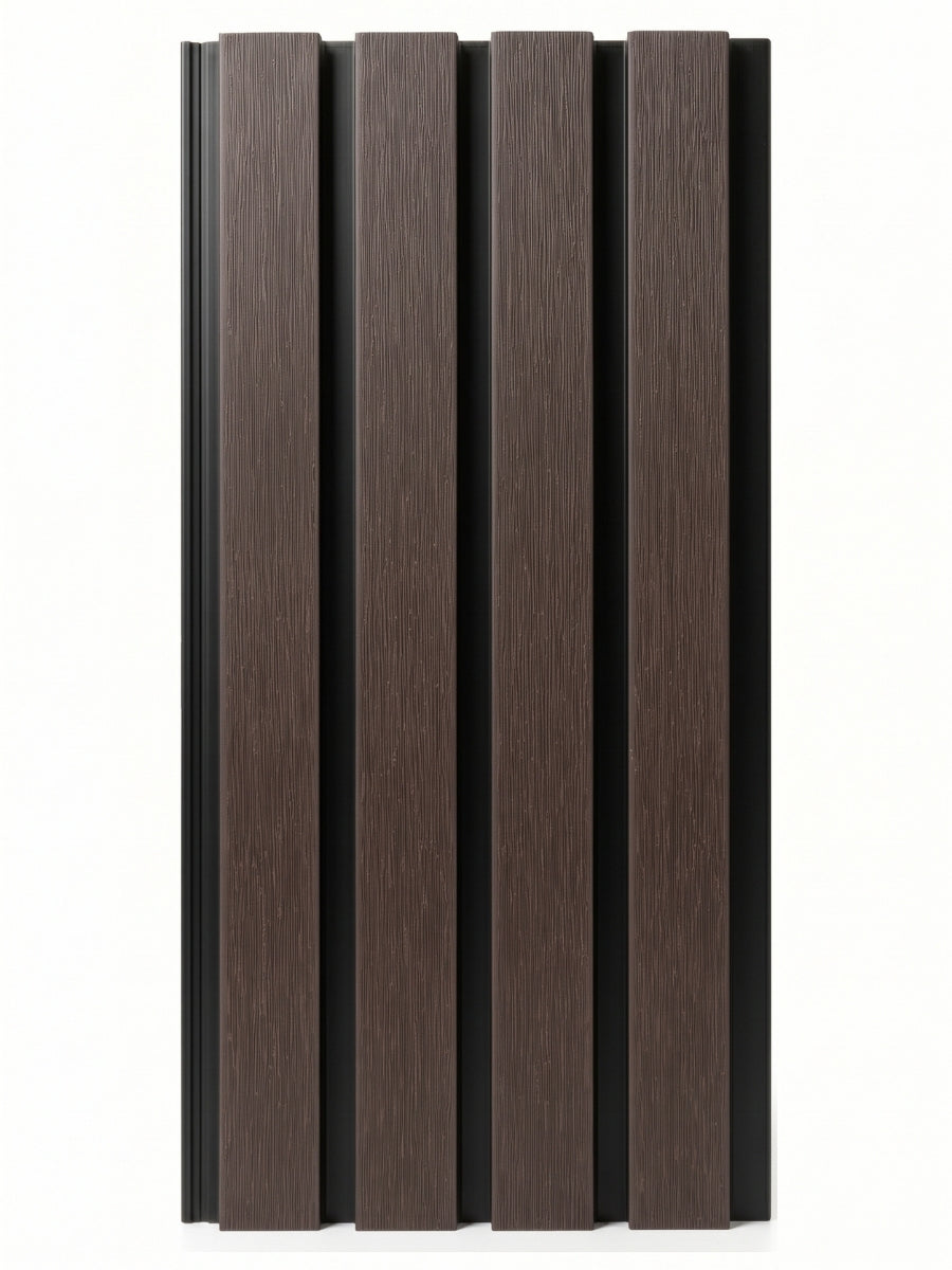 Brown composite exterior cladding panels for modern house walls