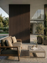 UV resistant brown composite cladding boards for outdoor walls