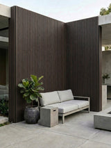 Brown WPC wall panels for commercial exterior design