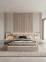 White Oak WPC Fluted Wall Panels for Modern Living Room Design