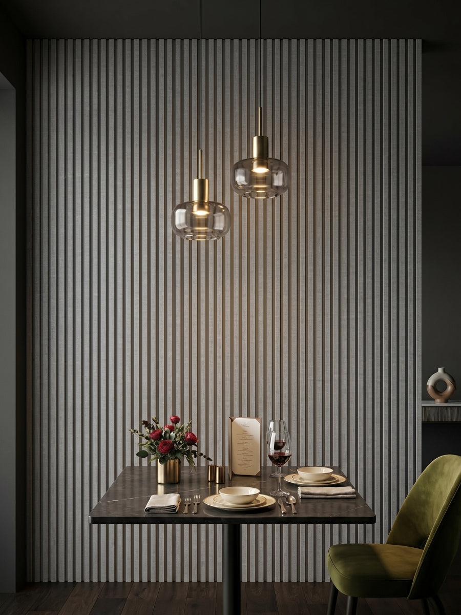 White linen WPC Fluted 3D Wall Panels |  42.9 sq. ft./Box