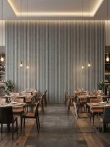 White linen WPC Fluted 3D Wall Panels |  42.9 sq. ft./Box