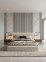 White linen WPC Fluted 3D Wall Panels |  42.9 sq. ft./Box