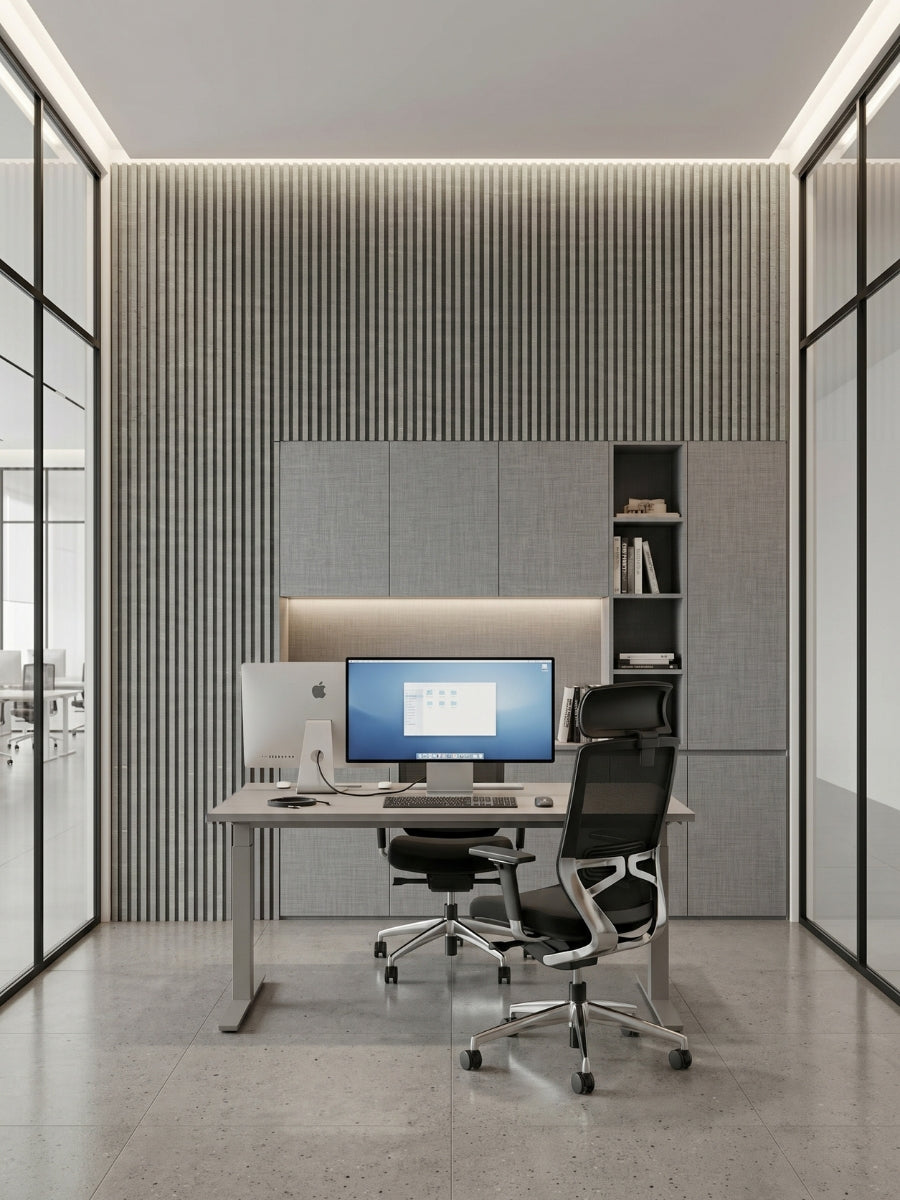 White linen WPC Fluted 3D Wall Panels |  42.9 sq. ft./Box