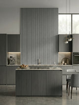 White linen WPC Fluted 3D Wall Panels |  42.9 sq. ft./Box