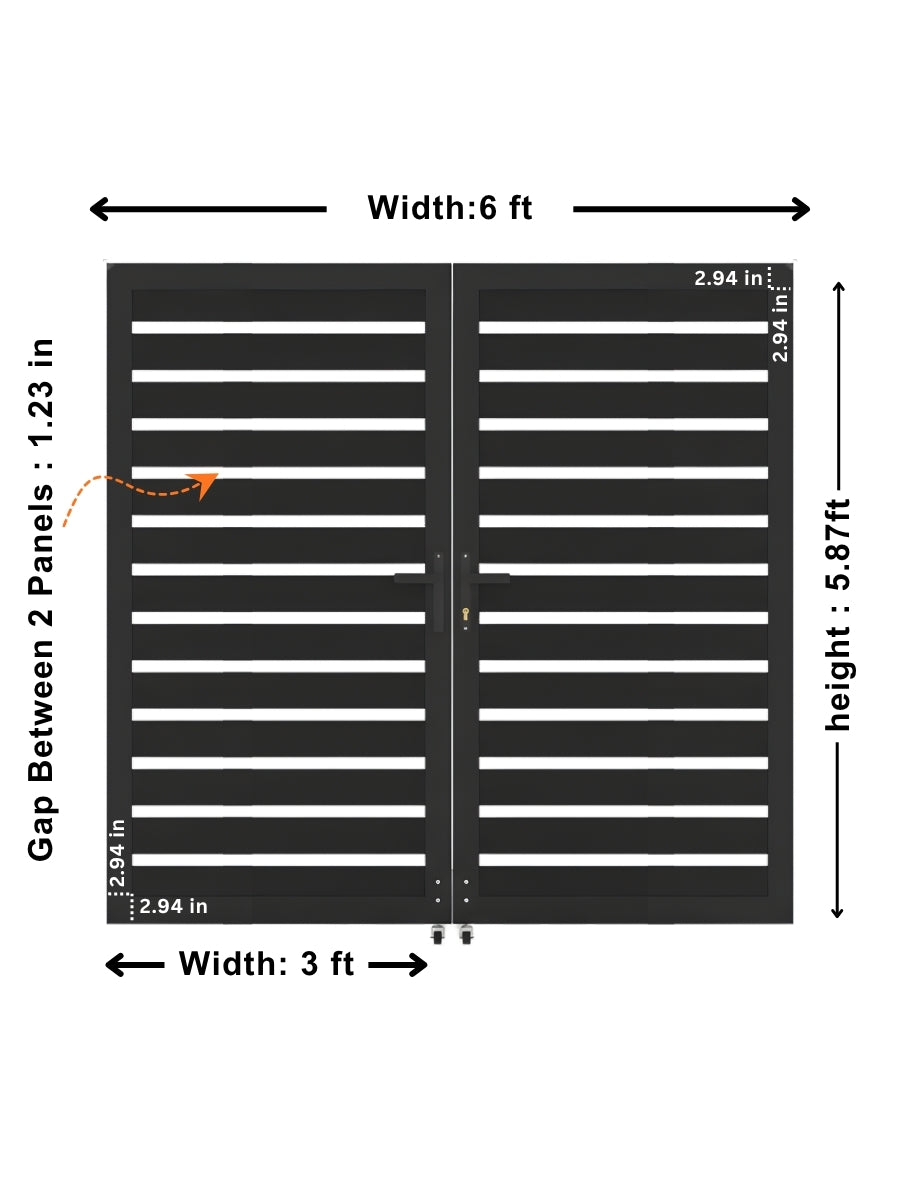 Aluminum Premium Fence Gate 6x6 – Modern, Heavy Duty, Semi Privacy