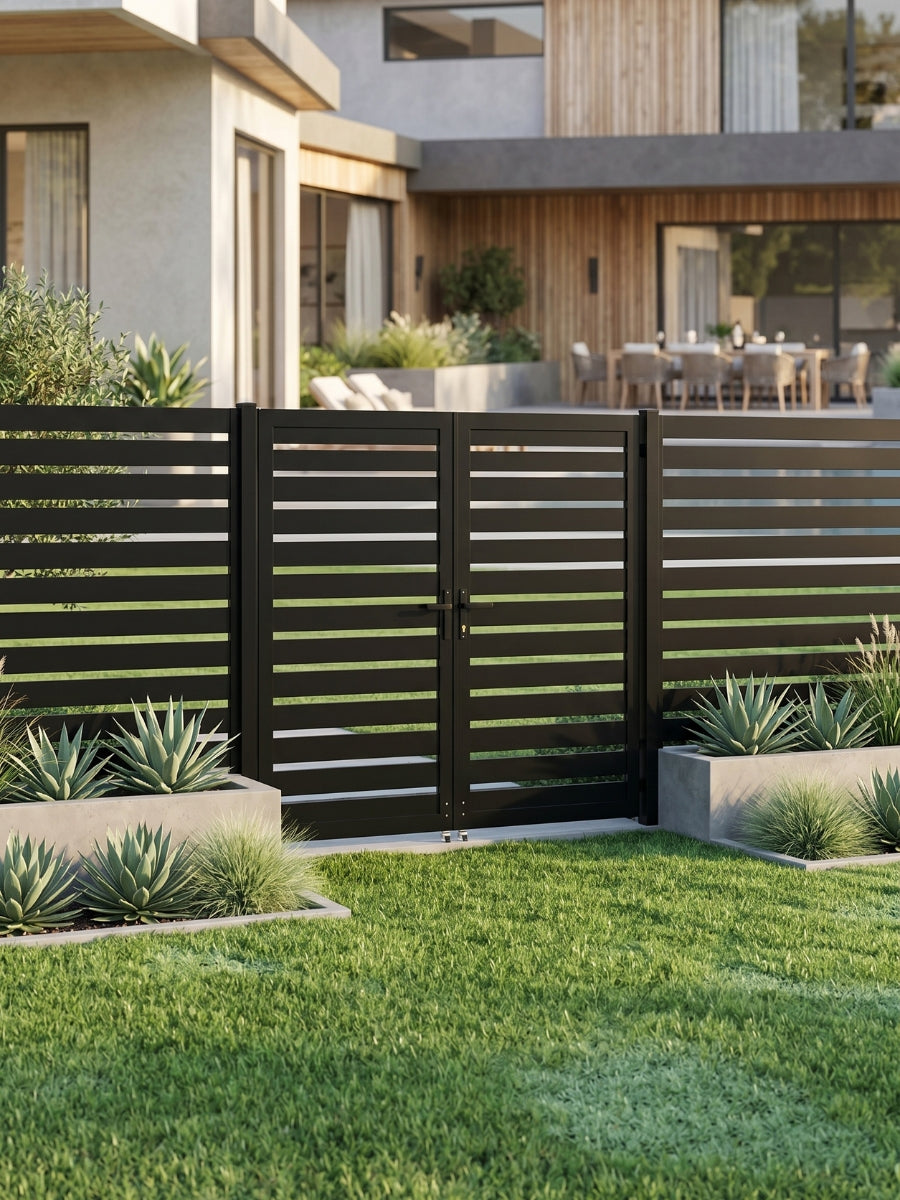 Aluminum Premium Fence Gate 6x6 – Modern, Heavy Duty, Semi Privacy