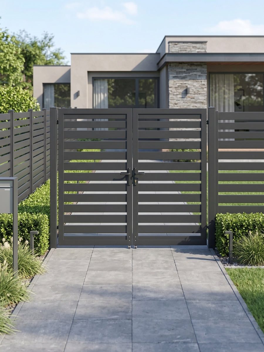 Aluminum Premium Fence Gate 6x6 – Modern, Heavy Duty, Semi Privacy