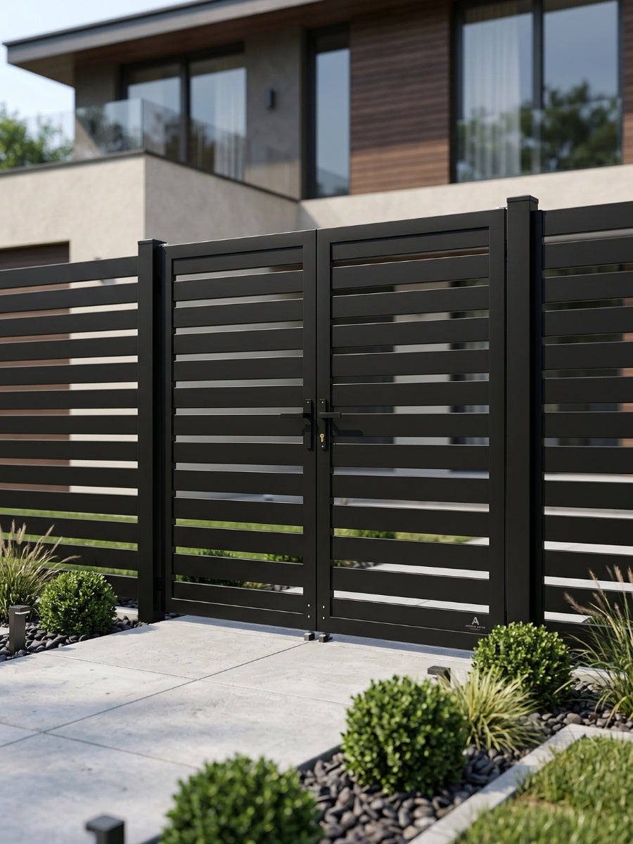 Aluminum Premium Fence Gate 6x6 – Modern, Heavy Duty, Semi Privacy