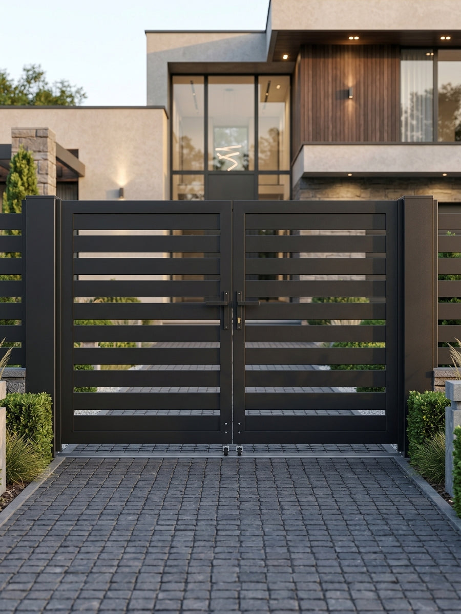 Aluminum Premium Fence Gate 8x6 – Modern, Heavy Duty, Semi Privacy