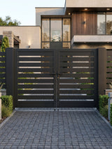 Aluminum Premium Fence Gate 8x6 – Modern, Heavy Duty, Semi Privacy