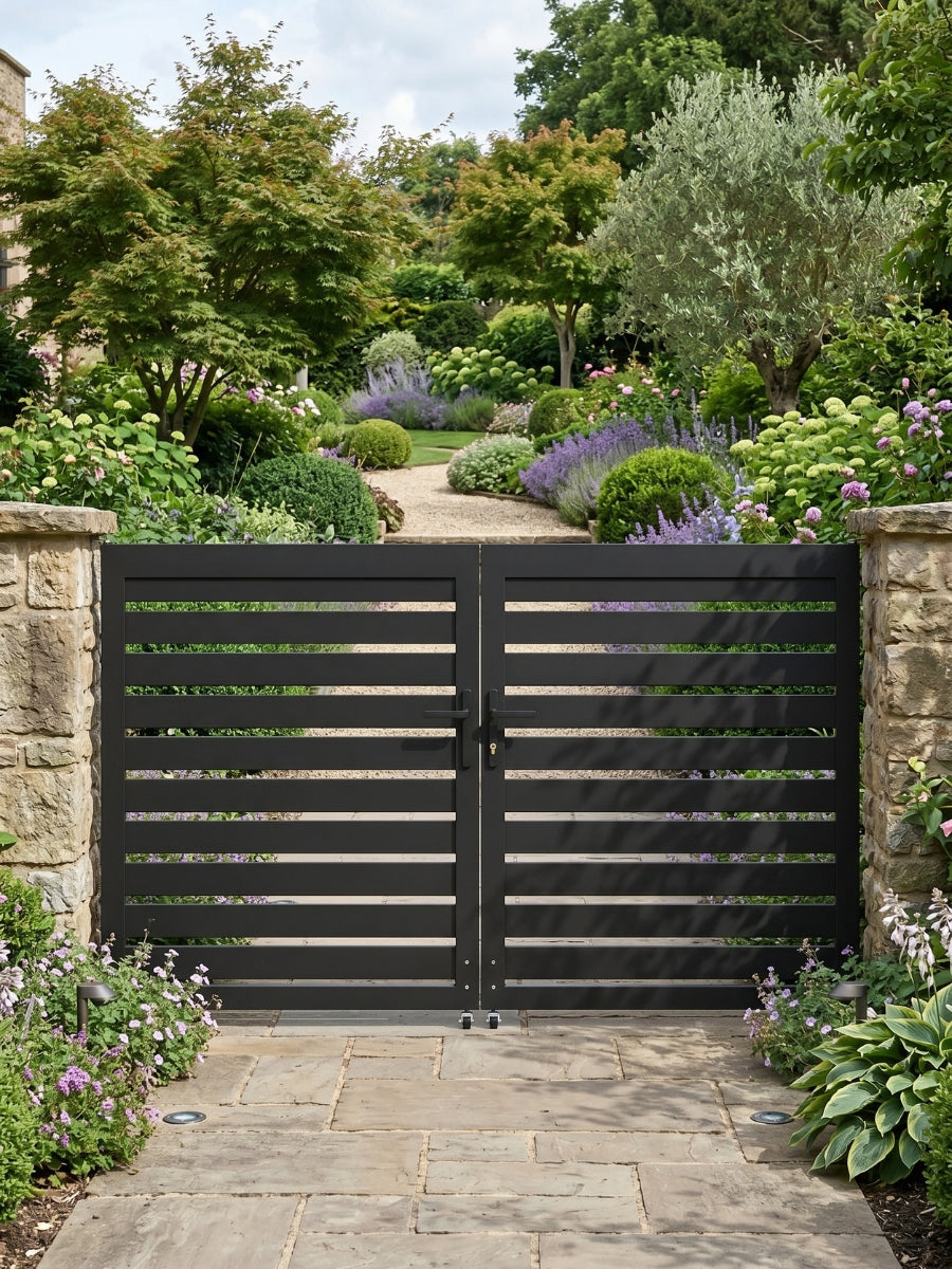 Aluminum Premium Fence Gate 8x6 – Modern, Heavy Duty, Semi Privacy