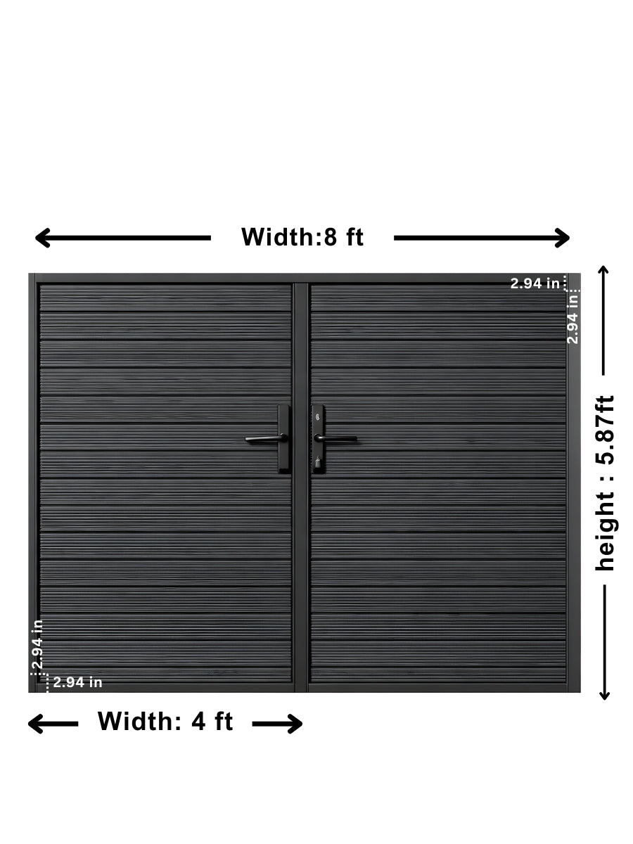 Aluminum Premium Fence Gate 8x6 – Modern, Heavy Duty, Full Privacy