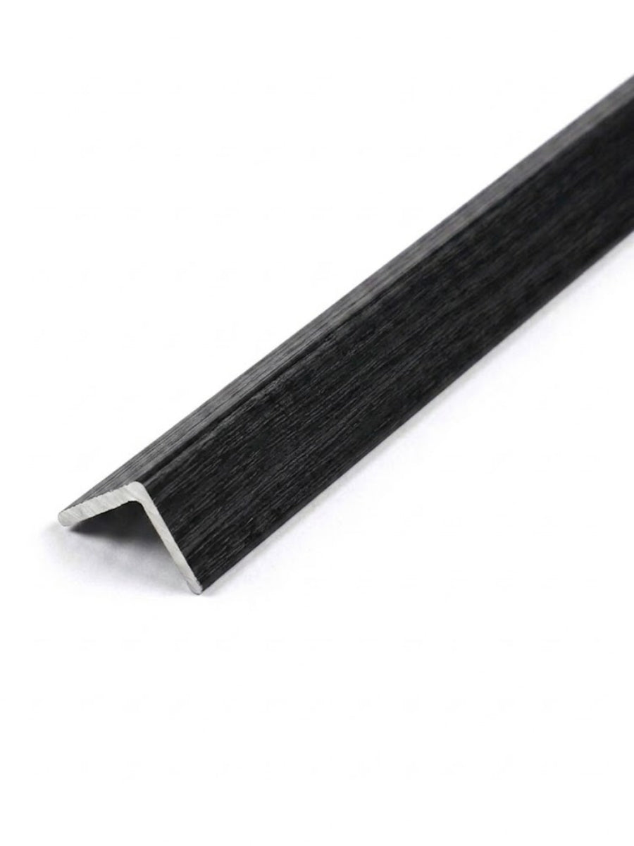Charcoal black brushed corner trim for acoustic and fluted wall panels