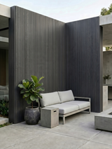 Gray wide composite cladding boards for stylish outdoor walls
