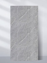 Full 4x8 ft ash gray marble PVC wall panel with fine white veining
