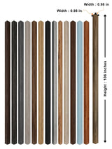 Assorted trims for acoustic and fluted wall panels shown with 0.98-inch width and 106-inch height dimensions