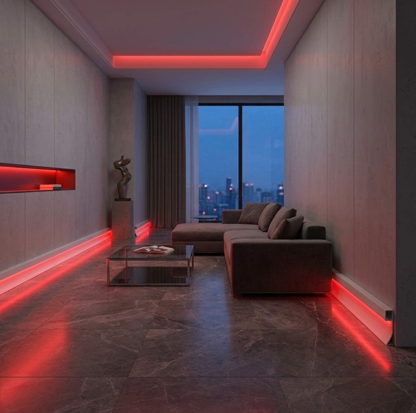 Wholesale LED Baseboards molding with led and transformer and remote 