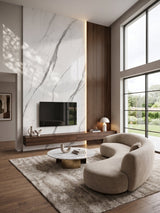 White Matte Marble PVC wall panel TV feature wall