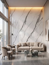 White Matte Marble PVC wall panel with UV protective finish