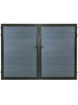 Light gray composite fence gate 10 ft wide 6 ft high modern outdoor privacy gate