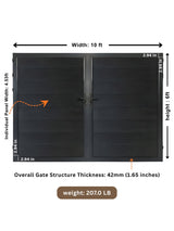 Wide composite fence gate black finish 10x6 ft stylish outdoor gate