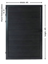 4ft x 6ft black WPC composite fence gate durable backyard entry gate