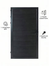 Black composite fence gate 3ft wide 6ft tall modern outdoor gate panel