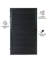 composite fence gate black finish 4ft wide 6ft tall garden gate